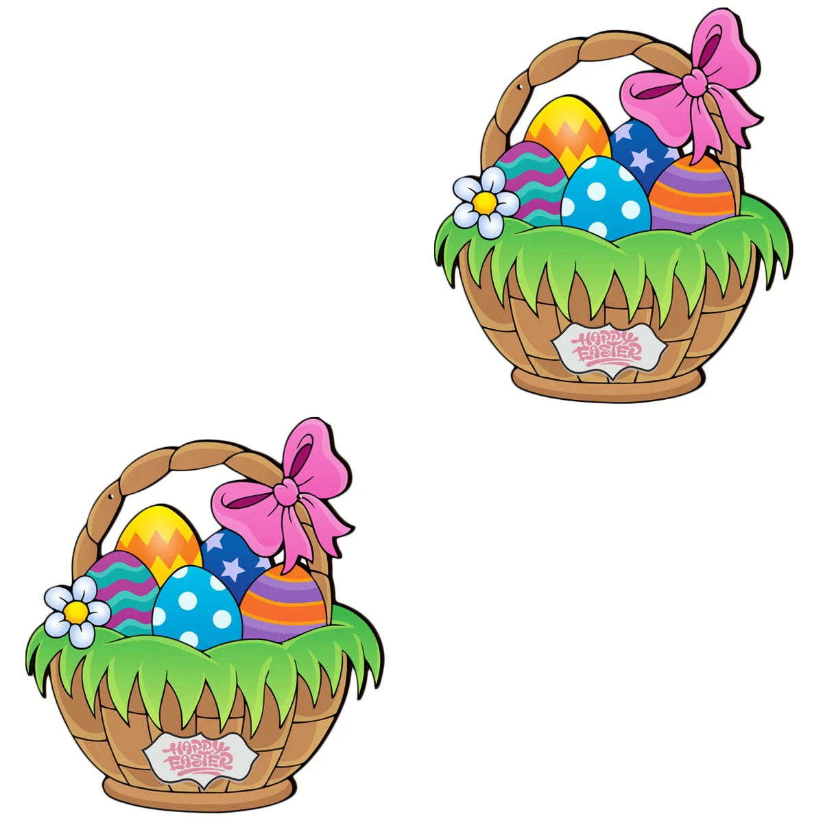 

2pcs Easter-themed Egg Pendant Decorative Easter Egg Hanging Decor Window Hanging Board Decor