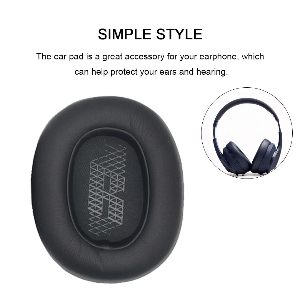 

2 Pcs Ear Pads Cushion Headset Earpad Noise Cancelling Simple Style Cover Sleeve Replacement for JBL E65 LIVE650