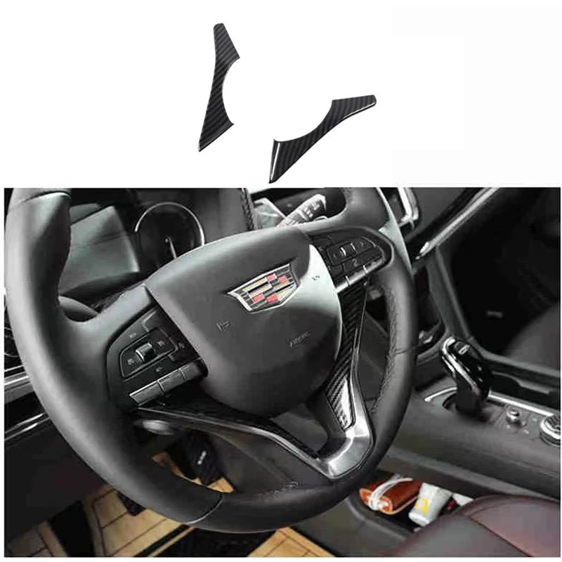 

Отделка на руль автомобиля из углеродного волокна, хромированный Стайлинг, украшение для cadillac xt6 2019 2020 2021 2022 2023, аксессуары для автомобиля