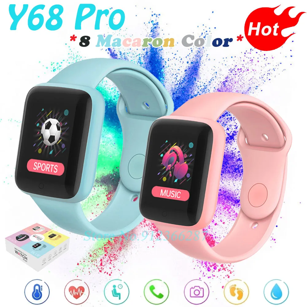 

Y68 Pro Smart Watch Relogio Inteligente Smart Bracelet Heart Rate Monitor Digital Smartwatch D20 Pro Relogio Masculino D20s Y68S