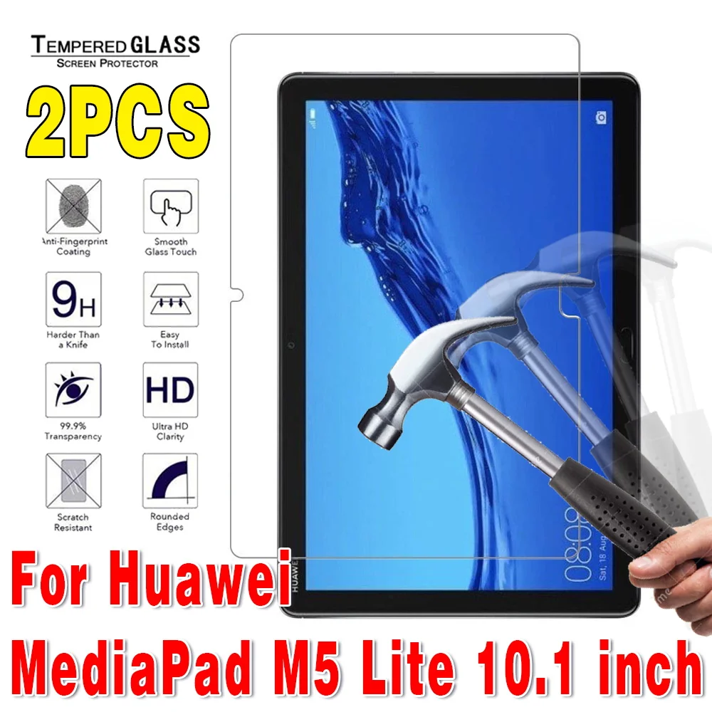 Pellicola protettiva per Tablet in vetro temperato 2 pezzi per Huawei Mediapad M5 Lite 10 10.1 "BAH2-W09/L09/W19 HD pellicola protettiva trasparente