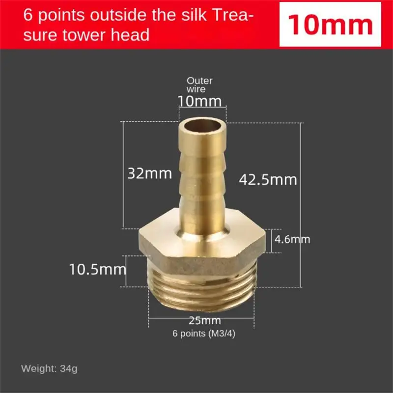 

For Gas Natural Gas Pipes Outer Wire Pagoda Head Thread Water Oil Gas Connector Pipe Hex Nipple Fitting Coupler Adapter Copper