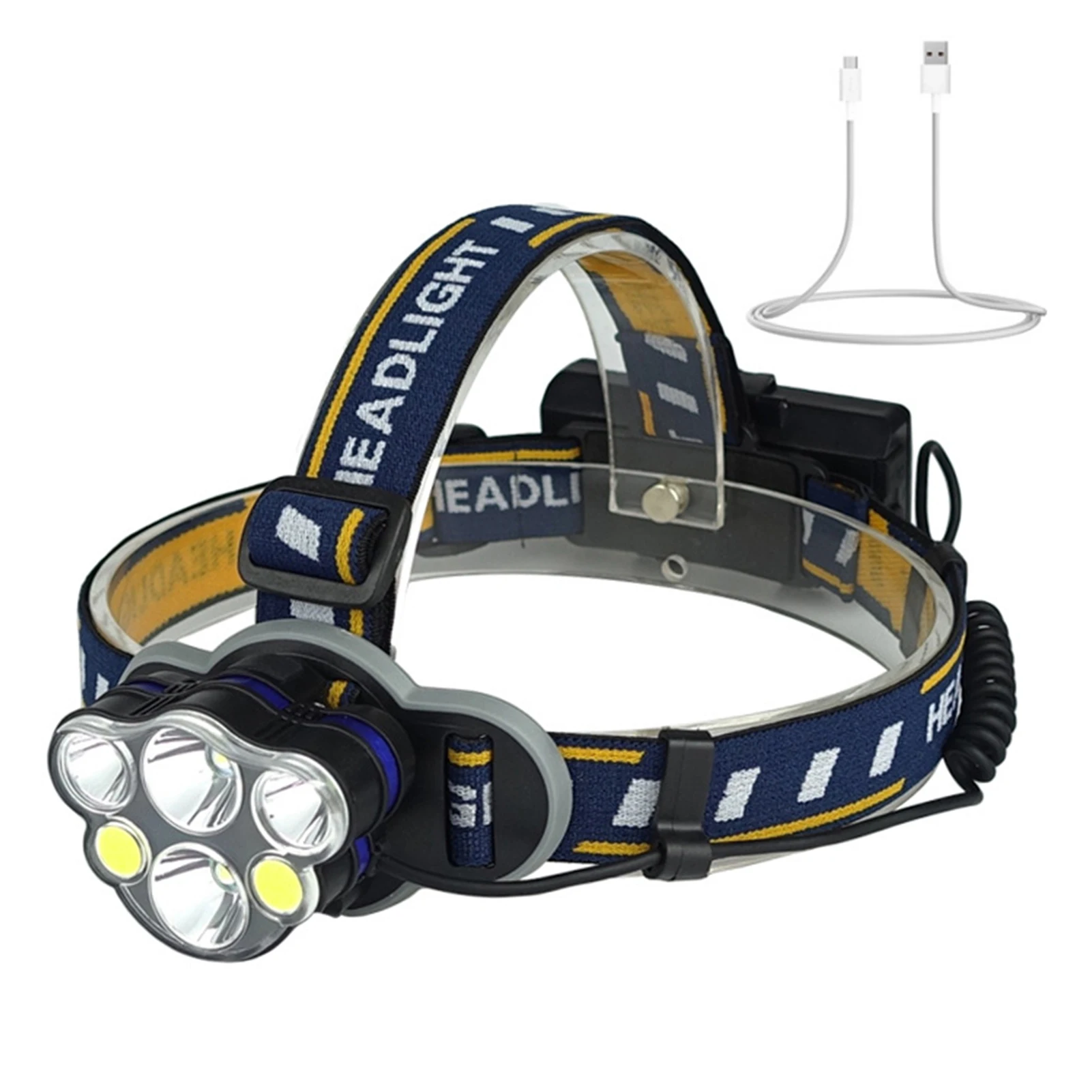 

Фонарик для рыбалки на батарейках из алюминиевого сплава, светодиодный фонарь для активного отдыха, кемпинга, 8 режимов, COB фонарь с зарядкой...