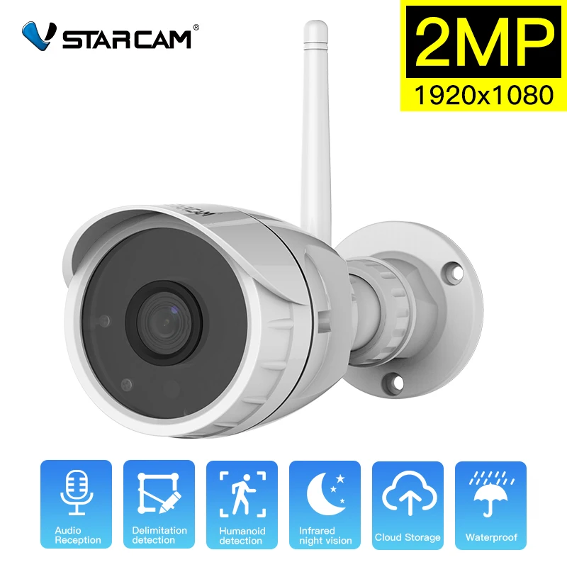 

Vstarcam 2MP Wireless Wifi IP Camera Outdoor Bullet 1080P Night Vision Two Ways Audio AI Human Detect Surveillance Security Cam