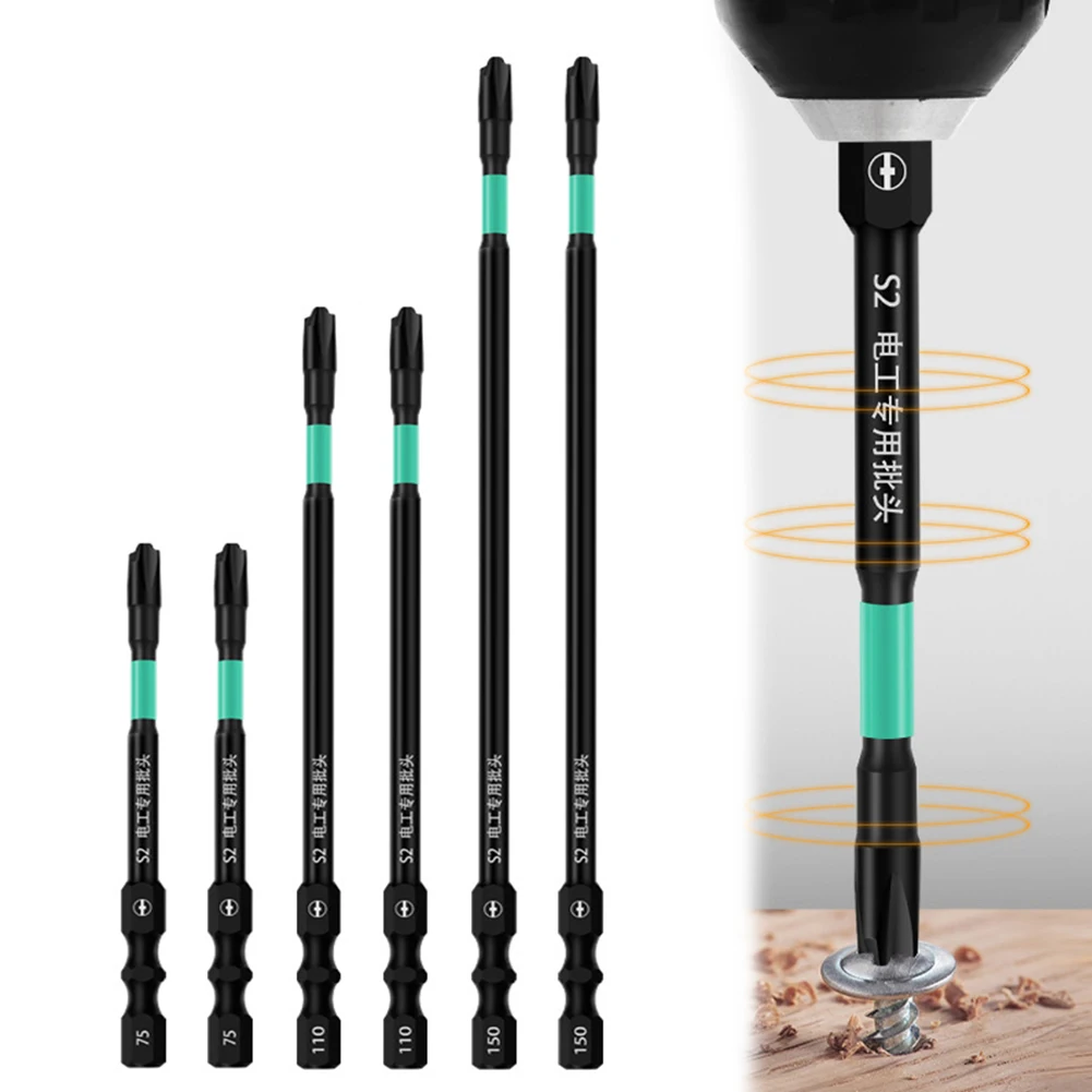

6pcs Magnetic Special Slotted Cross Screwdriver Bit For Electrician Air Switch Socket Switch Hand Tools FPH2 Screw Drive Bit