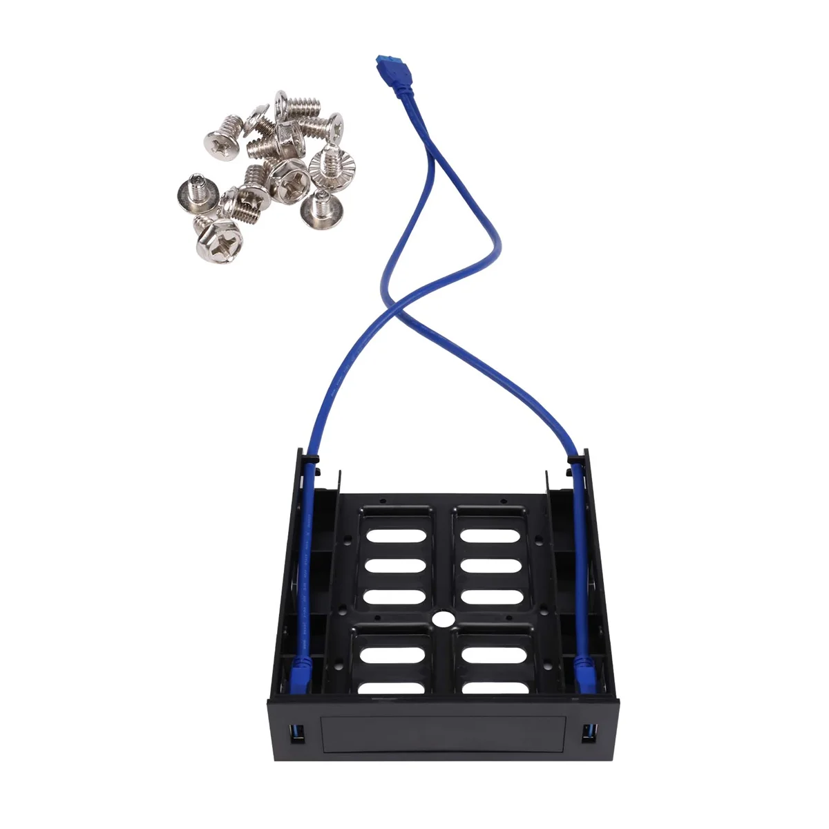 2 X USB 3.0 Front Panel with 3.5Inch Device/HDD or 2.5Inch SSD/HDD to 5.25 Floppy Optical Drive Bay Tray Bracket