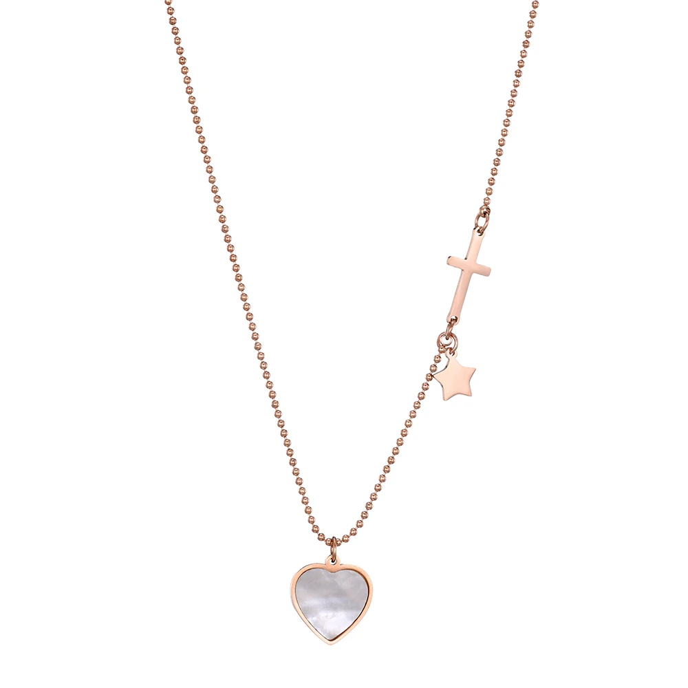 

Женское колье из нержавеющей стали и титана, с подвеской в виде сердца