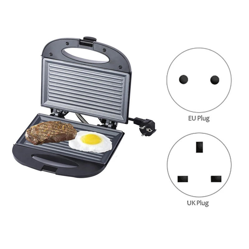 

Top Sale Panini Press Sandwich Maker Bread Oven Electric Grill Meat Steak Breakfast Machine Frying Pan Barbecue Plate