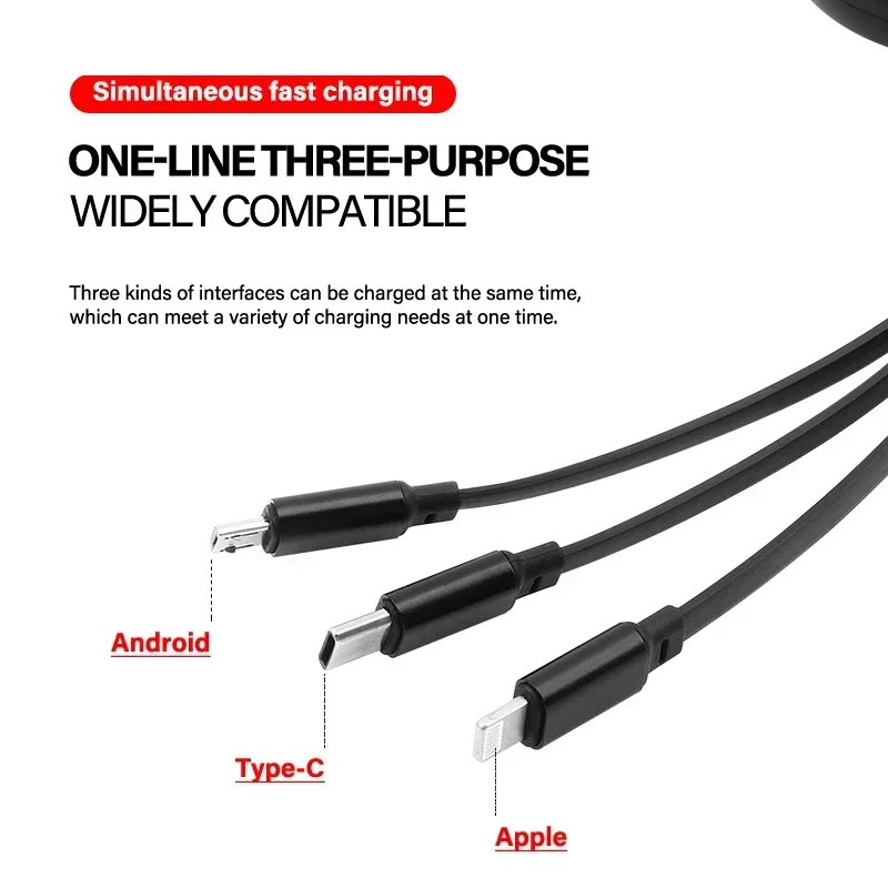 3-в-1 кабель для зарядки Micro USB типа C мультизарядное устройство BMW X1 X2 X3 X5 X4 X6 X7 G30 G20 G32