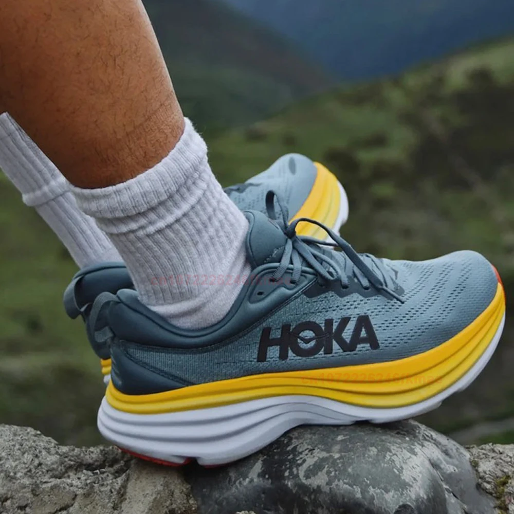 HOKA Bondi8 Sneakers Men Lifestyle Sport Shoes Light Breathable Canvas Shoes Outdoor Running Shoes Casual Zapatillas Tenni Shoes