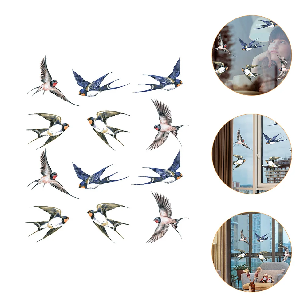 

Birds Alert Decal Window Stickers Birds Wall Sticker Bird Vinyl Window Glue Window Clings Hummingbird Wall Sticker