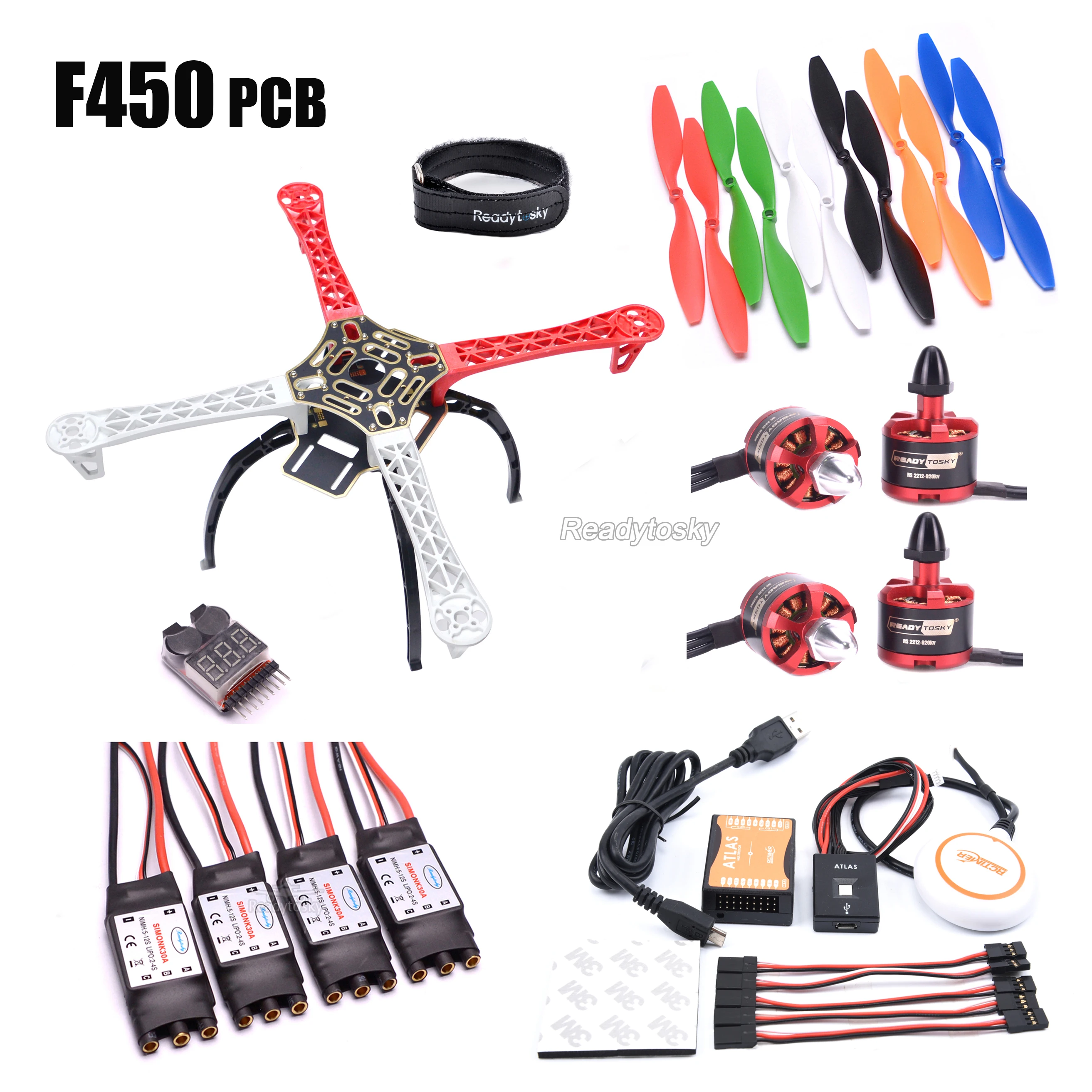

F450 Мультикоптер стойка квадрокоптера ATLAS управление полетом GPS и светодиодный модуль 2212 920kv мотор супер комбо