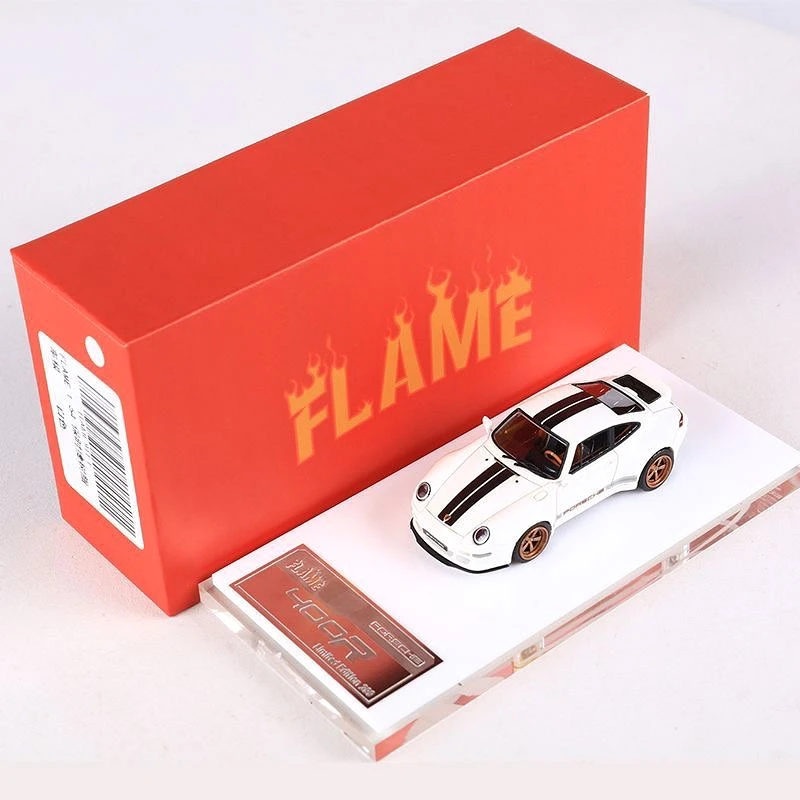 Мини-модель автомобиля из сплава Flame Porsce 911 Gunther Werks 400R 1:64 ограниченная коллекция