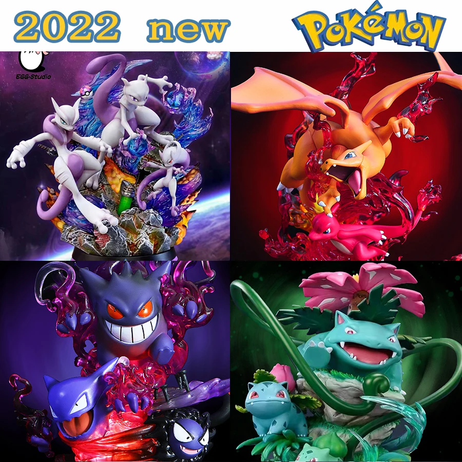 

Pokemon Anime Luminous Figure Gk Eevee Mewtwo Gengar Venusaur Evolution Group 26cm Pvc Action Figure Collectible Model Toy Gift