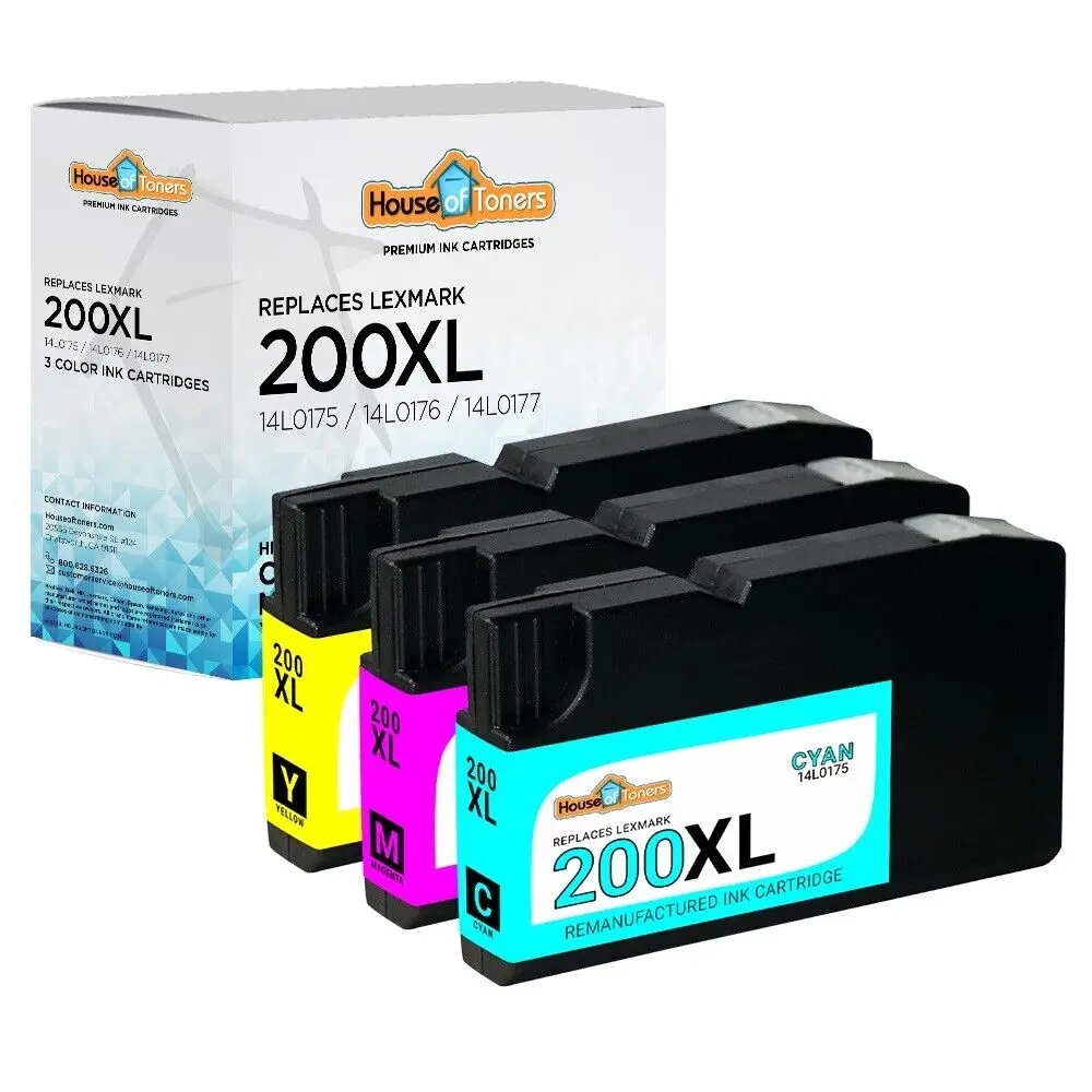 

3pk Replacement Lexmark 200XL CMY Ink Cartridges for OfficeEdge Pro 4000 5500