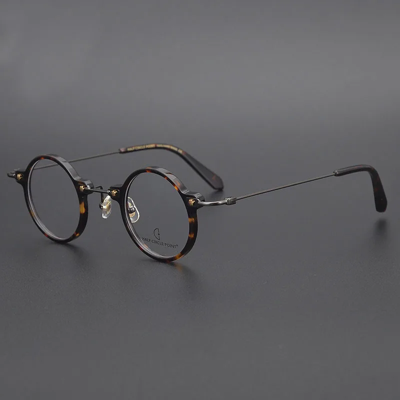 

ELECCION Acetate Rim Titanium Temple Small Round Frame Glasses Prescription Eyeglasses Frames Women Men Myopia Optical Eyewear