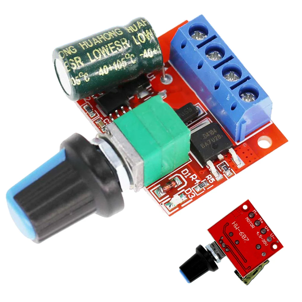 1 шт., регулятор скорости двигателя, 5 А, 4,5-35 в