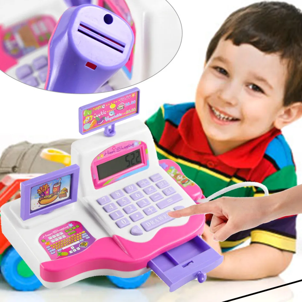

Kids Shopping Cash Register Toys Mini Simulated Children's Cash Register Puzzle Play House Girl Toy Supermarket Store Toy Girl