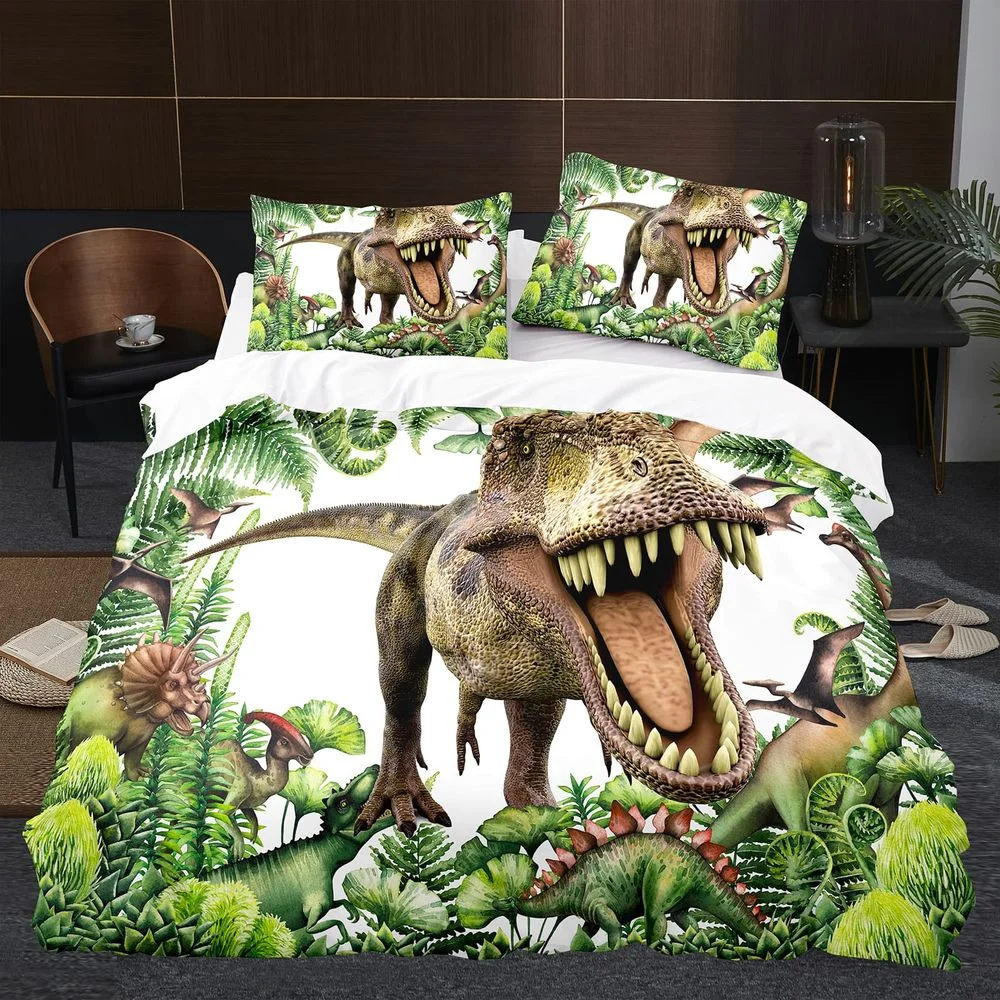 

The Pattern of The Fierce Dinosaur Multiple Color Duvet Cover Set Bed Sheet Pillowcases Multi Size