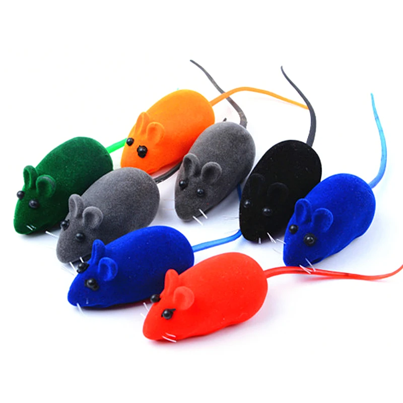 

6PCS New Flocking Mouse Funny Cat Toys Sound Plush Rubber Vinyl Mouse Cat Interactive Realistic Sound Toys Home Cat Accessories