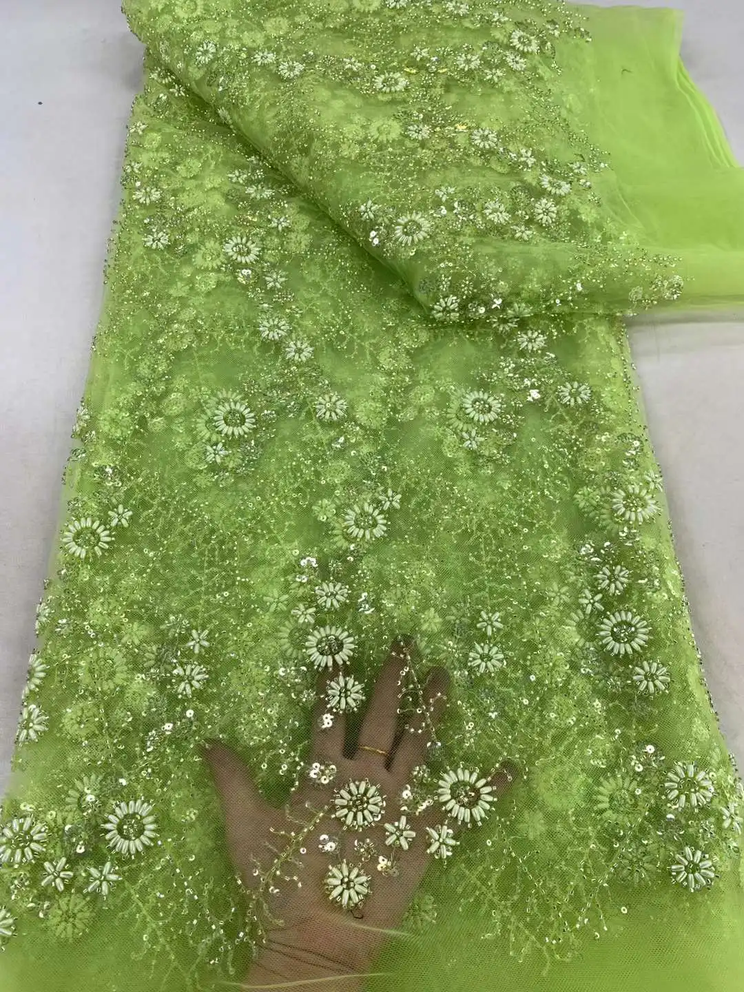 Французская сетчатая кружевная ткань 2024 высококачественное Африканское