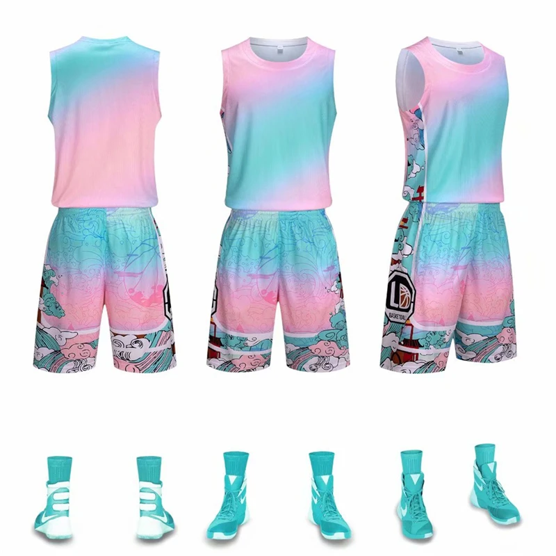 2023 New Youth Basketball Jerseys Set Sportswear Quick Dry Women's Basketball Jerseys Set Training Clothing Custom