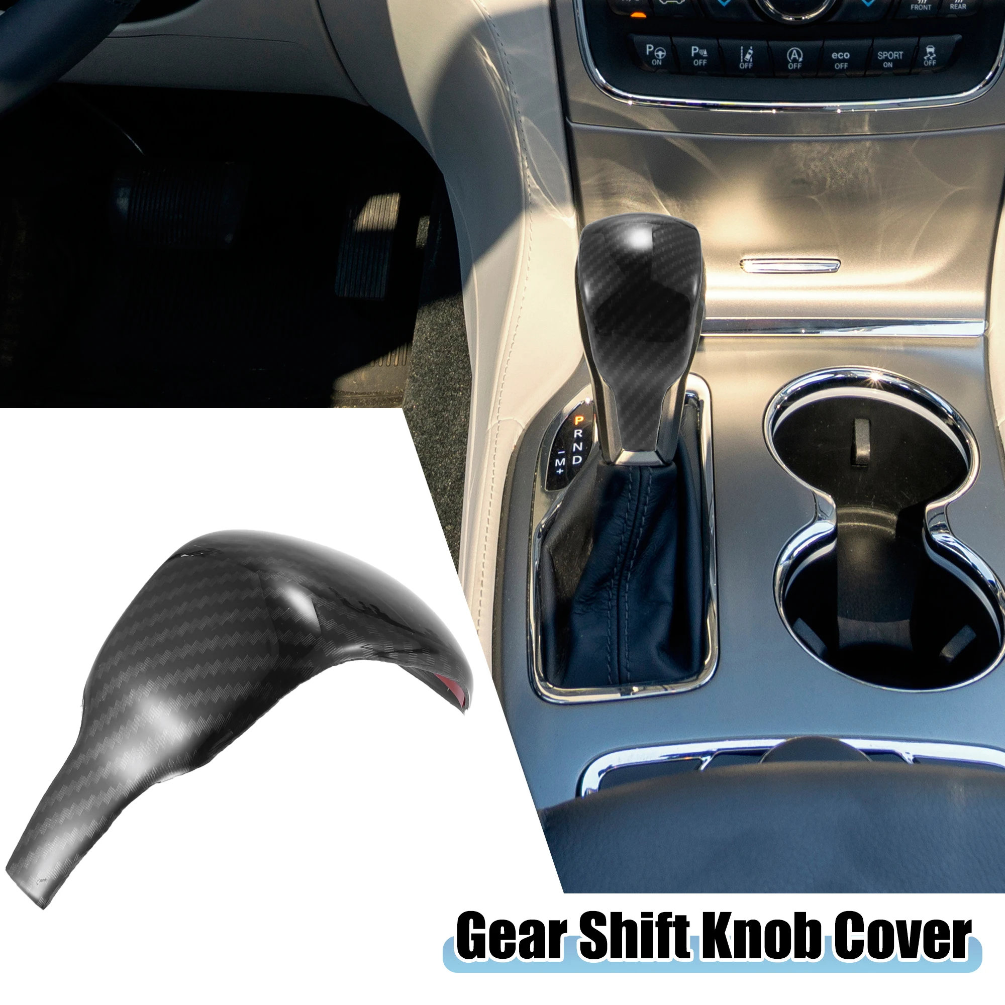 

Uxcell Car Gear Shift Lever Cover Knob Trim for Jeep Grand Cherokee 2017-2020 Black Carbon Fiber Auto Interior Stickers