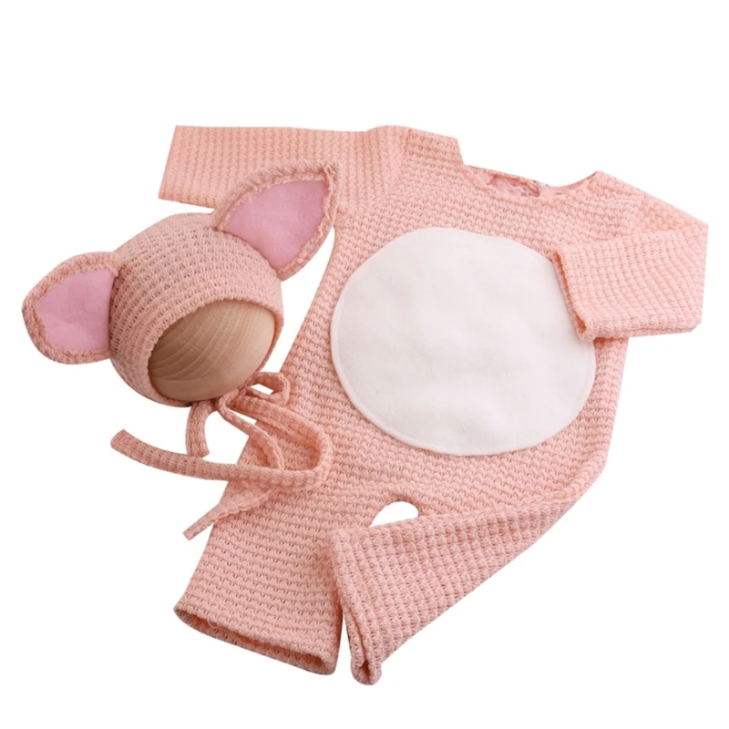 

Newborn Girls Baby Photo Shoot Props Outfits Polyester Clothes Hat Jumpsuit