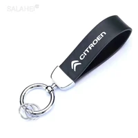 leather car keychain 360 degree rotating horseshoe key ring for citroen c1 c2 c3 c4 xsara picasso peugeot 106 107 206 207 307