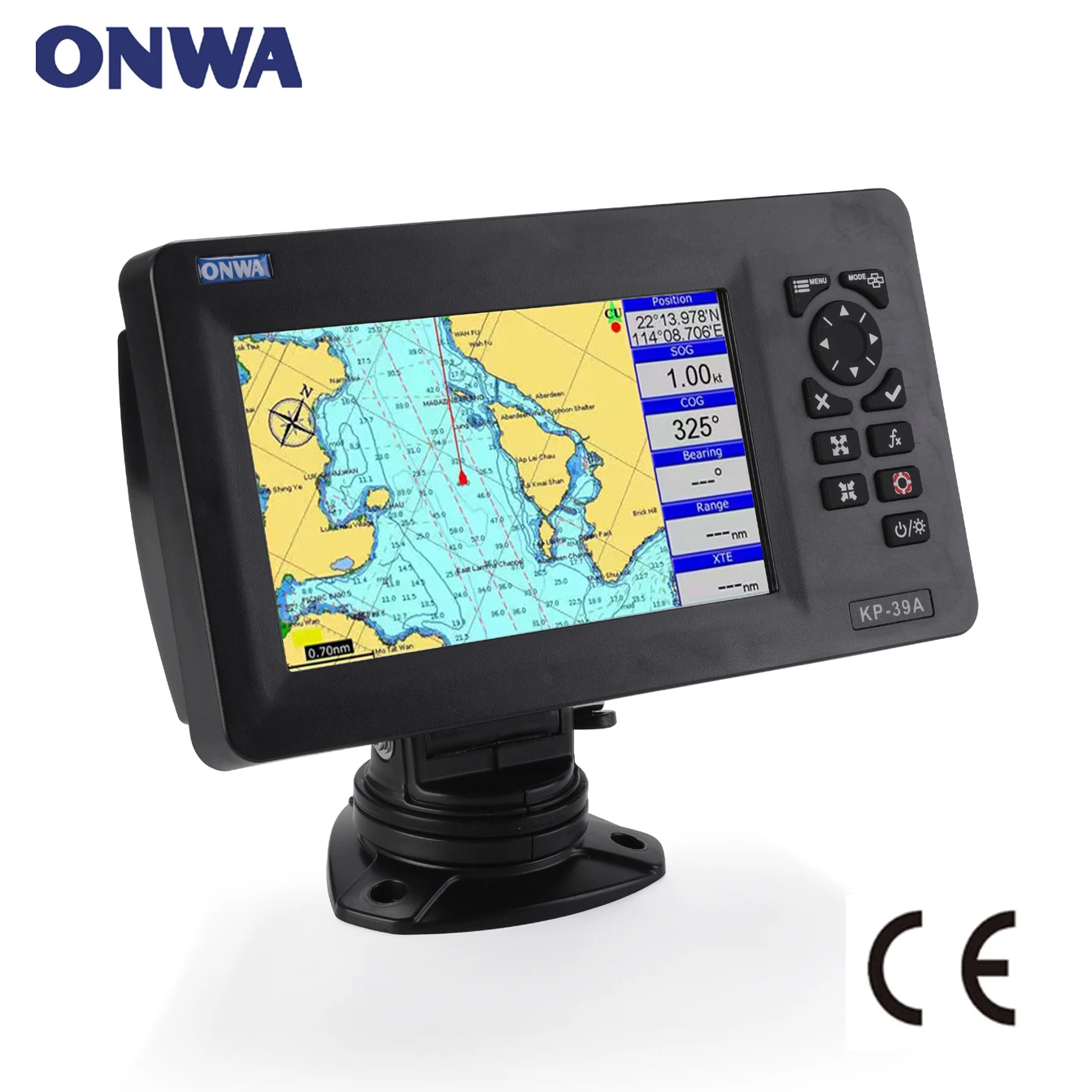 

ONWA KP-39A 7-дюймовый цветной ЖК GPS-Графический Плоттер с GPS-антенной и встроенным транспондером АИС класса B, комбинированный морской GPS-навигатор