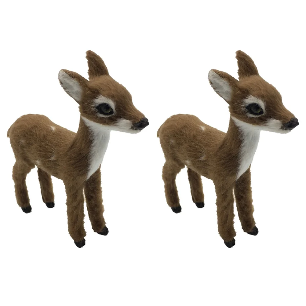 

2pcs Christmas Desktop Decorations Ornaments Christmas Decor Home Decor Deer Figurines Christmas Reindeer Ornaments