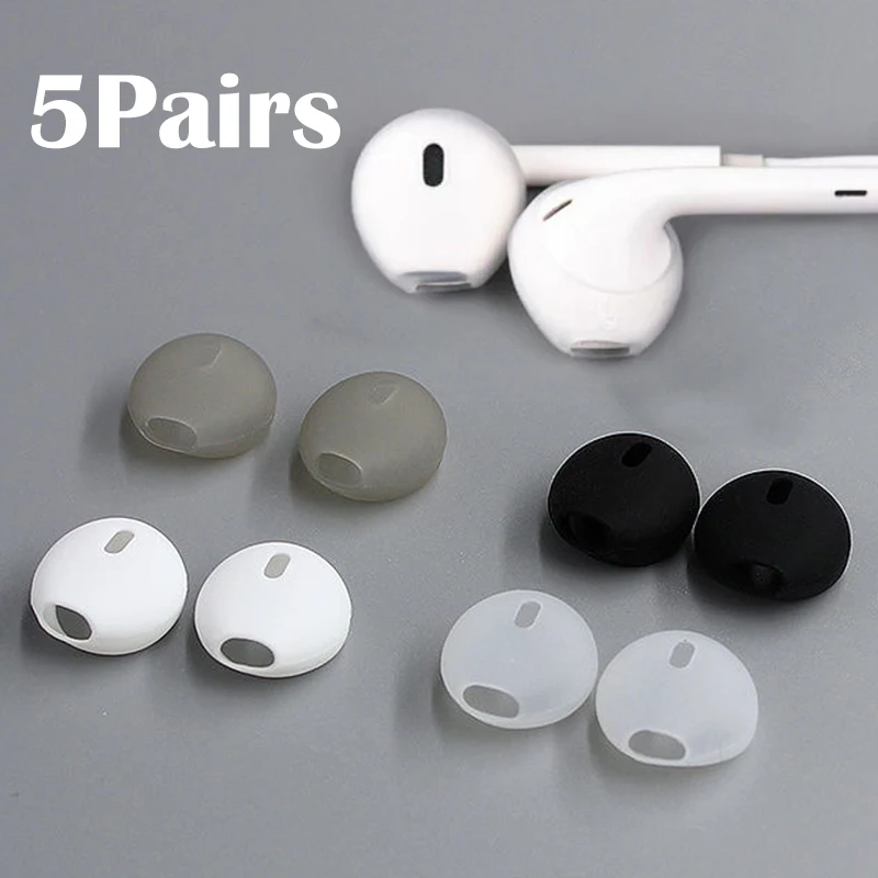 

5Pairs Earphones Silicone Anti-Lost Ear Caps For Airpods Headphones Headset Eartip Earbuds Soft Replacement Earphone Cap Cover