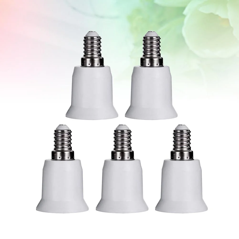 

5PCS E14 to E27 Small Screw To Large Screw Conversion Lamp Head(White)