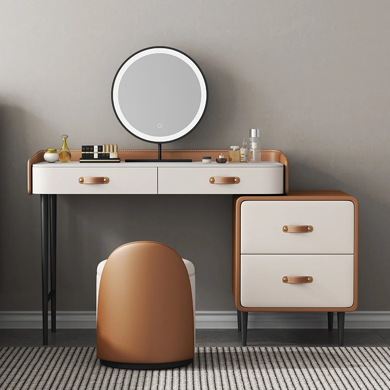 

Nordic Storage Vanity Table Bedroom Cosmetics Room Small Apartment Dresser Luxury Minimalist Toaletka Z Lustrem Decoration