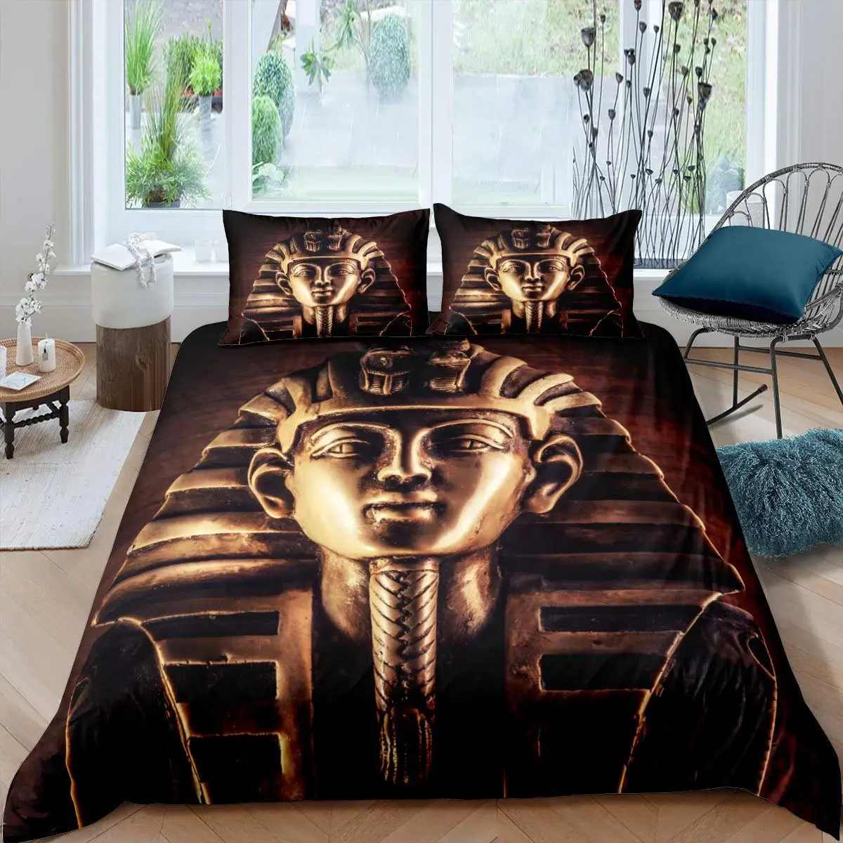 

Комплект постельного белья из полиэстера с рисунком Фараона и пирамиды