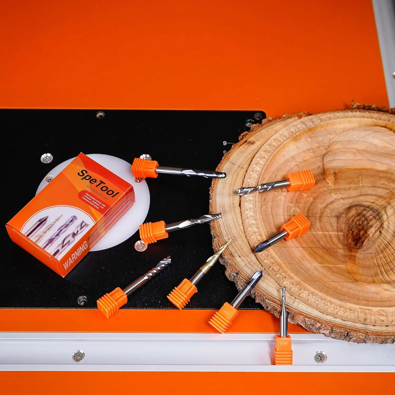 Набор твердосплавных фрез SpeTool с ЧПУ 8 шт. хвостовик 1/4 дюйма для работ по дереву