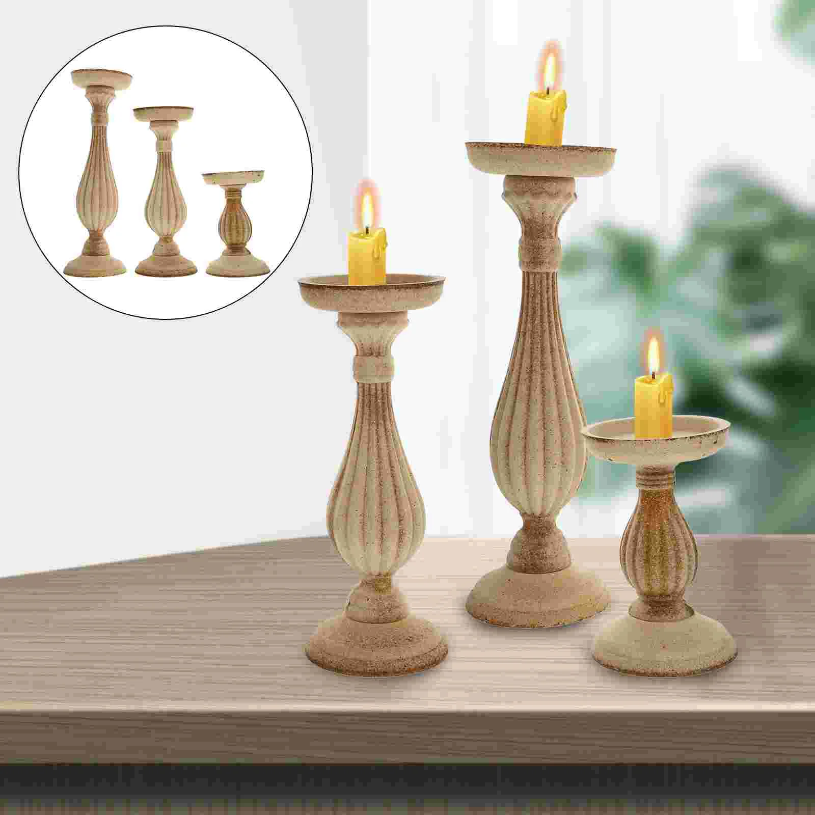 

Craft Wood Holders White Light House Decorations Home Standing Candlestick