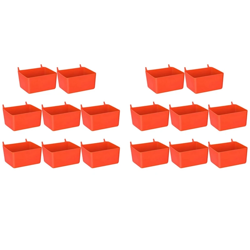 

Big Deal 16 Pieces Pegboard Bins Kit Pegboard Parts Storage Pegboard Accessories Workbench Bins For Organizing Hardware(Red)