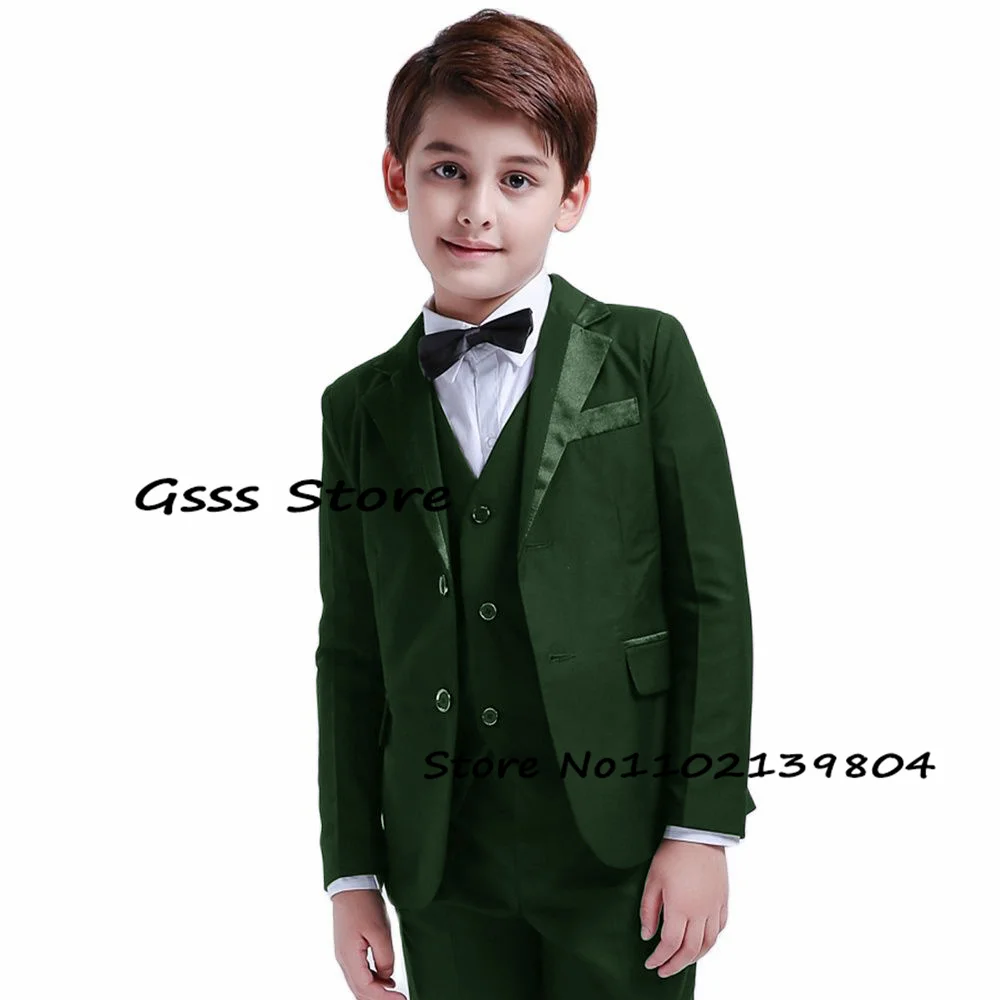 Boys Suits 3 Piece Wedding Party Tuxedos Kids Blazers Pants Vests Formal Jackets Custom Suits комплекты для маленьких мальчиков enlarge
