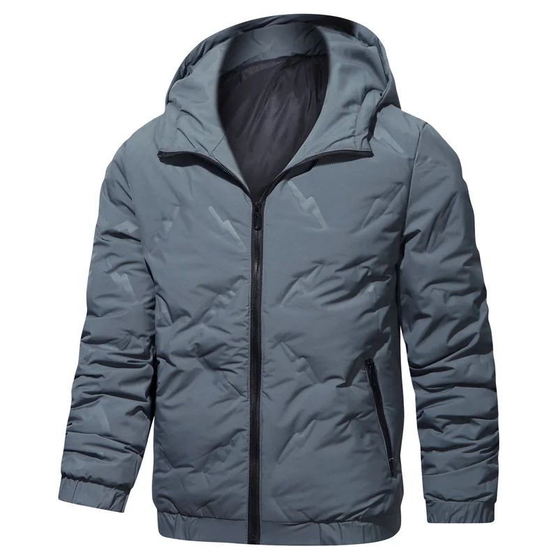 

Men's Down Jacket Winter Solid Color Padded Jacket Coat Fashion Casual Hooded Jackets Plus Size 5XL Outerwear Outdoor Male