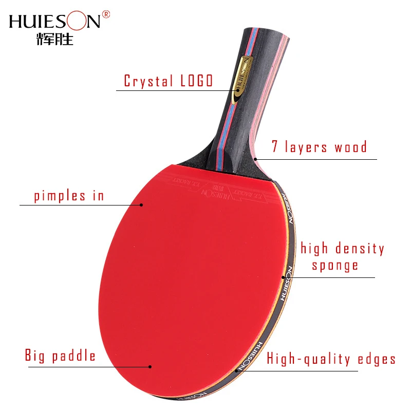 Ракетка для настольного тенниса HUIESON TT 6-звездочная ракетка 7-слойная деревянная