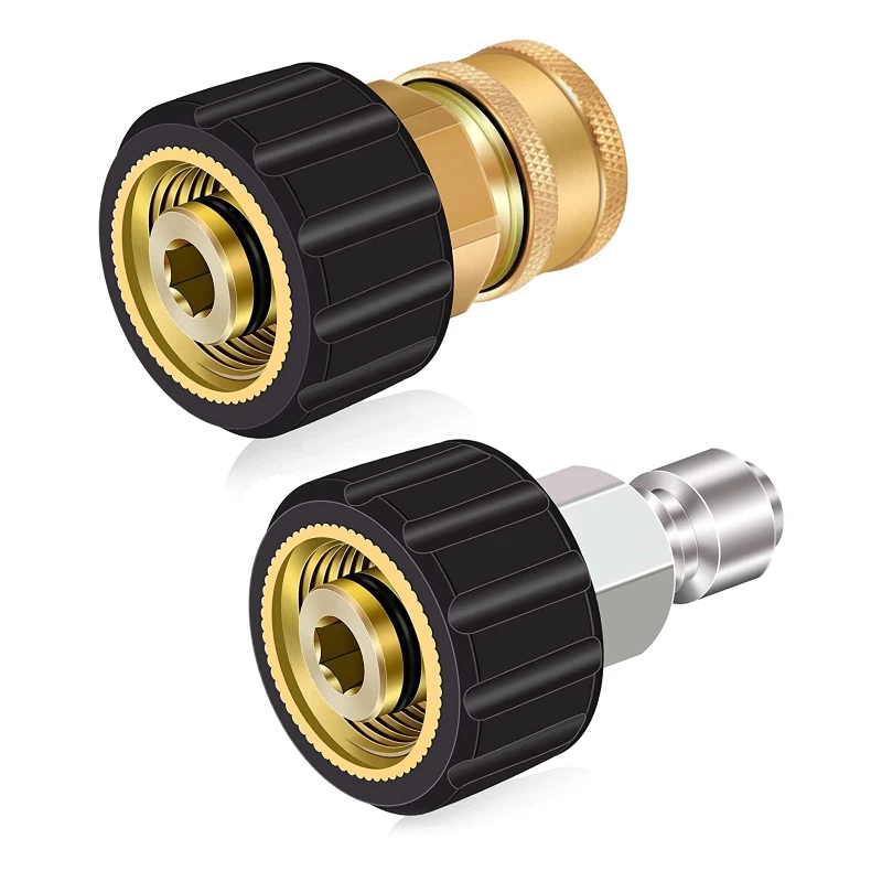 

1 Set Pressure Washer Adapter Durable Metal M22 14mm to 3/8 Inch Quick Connect Kit Quick Coupler for Power Washer Hose