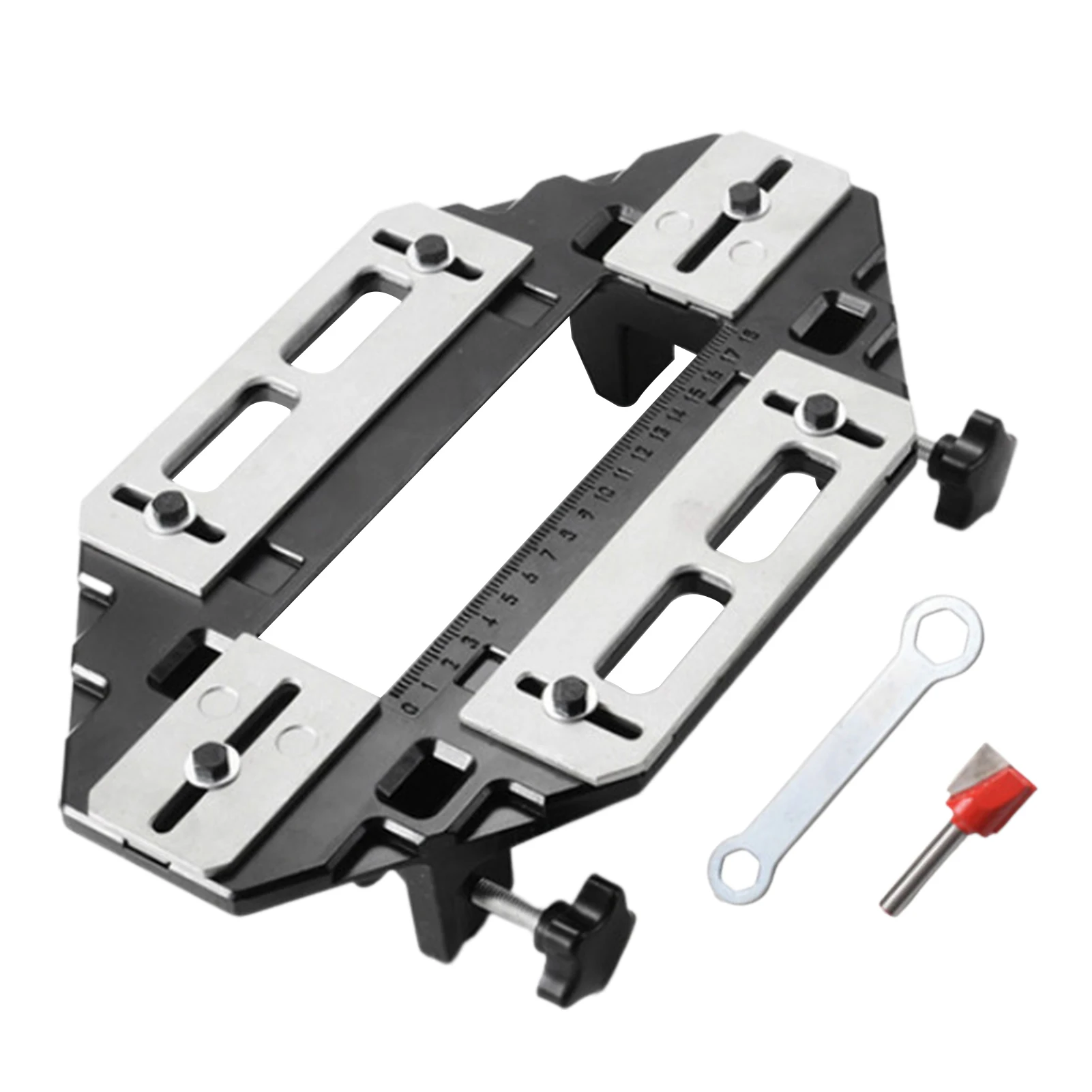 

Door Hinge Template Jig Woodworking Hole Opener Slotting Locator Wooden Door Hinge Hole Opener Aluminum Alloy Drill Positioning
