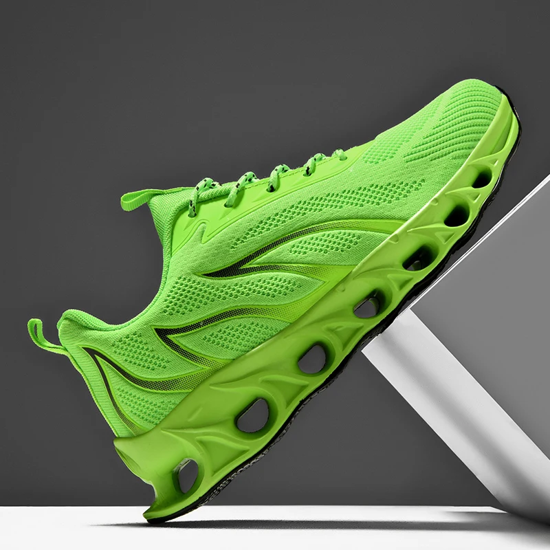 Hot Sale Green Men Running Shoes Breathable Outdoor Athletic Training Sneakers Men Sport Shoes Lightweight Jogging Male Sneakers