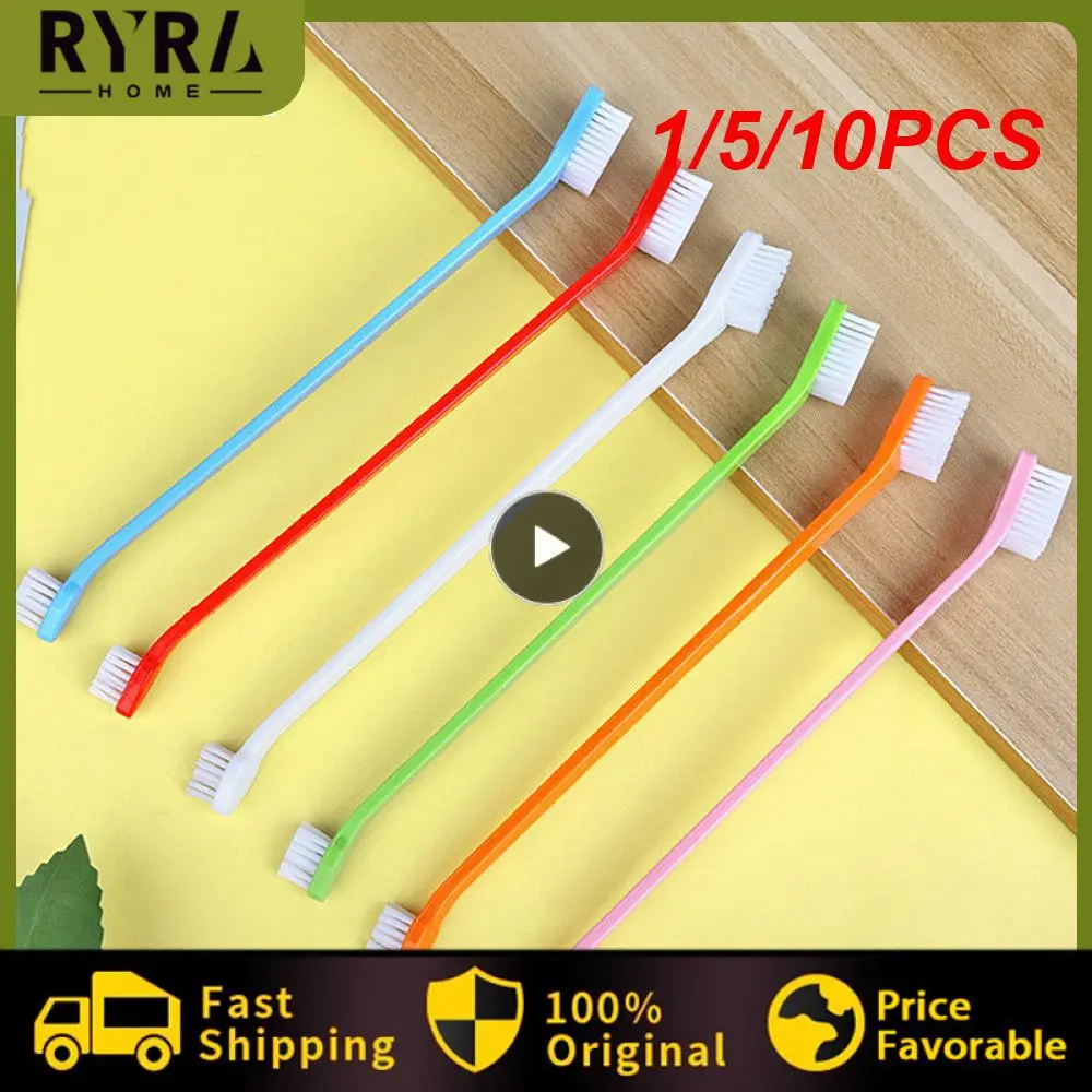 

1/5/10PCS Dog Toothbrush Double-headed Cat Tooth Multi-angle Cleaning Tool Massage Care Tooth Finger Brush for Dog Cat Pet