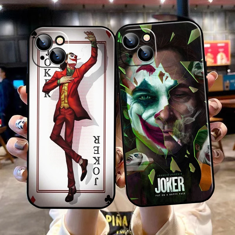 

Funny Joker Clown For Apple iPhone 13 12 11 Pro Max 13 12 Mini 5 5s 6 6S 7 8 Plus X XR XS Max Phone Case Black Liquid silicone