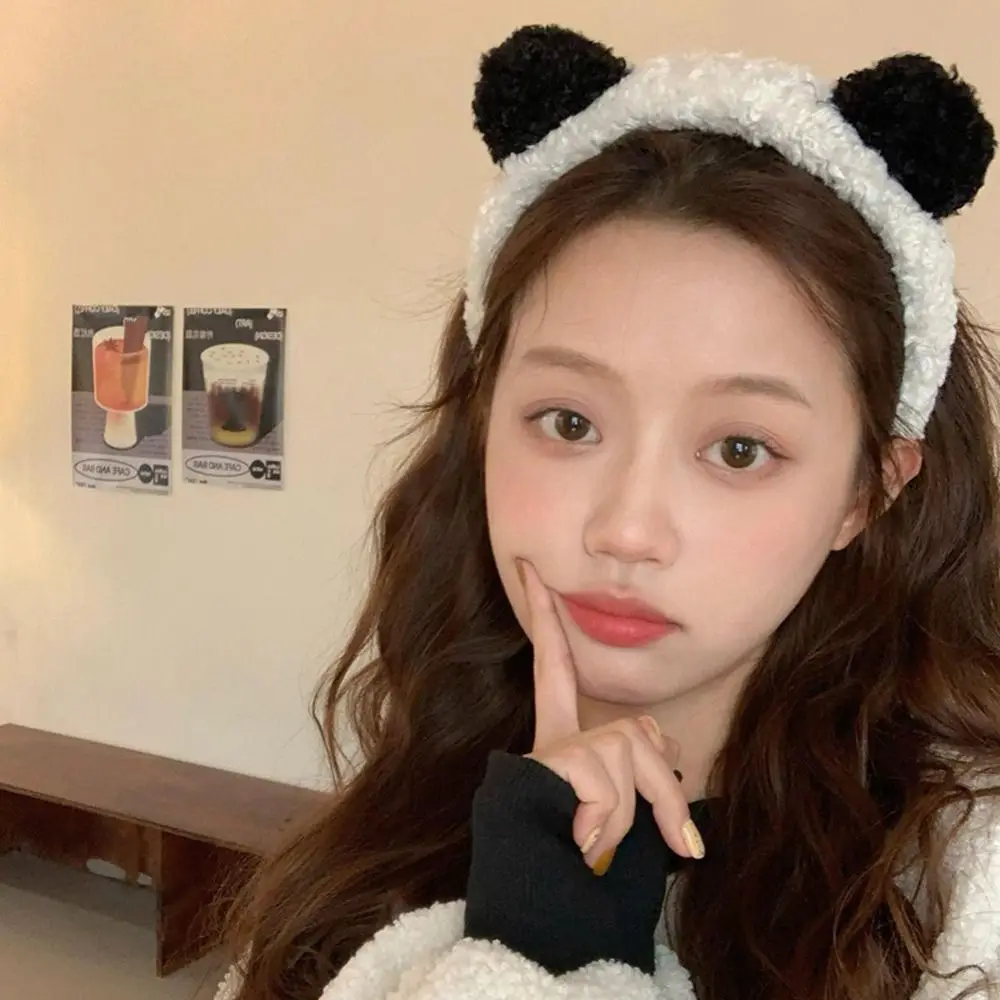 

Artifact Wash Face Headband Gifts Panda Ears Girl Women Hairband Plush Hair Hoop Korean Style Headwear Hair Accessories
