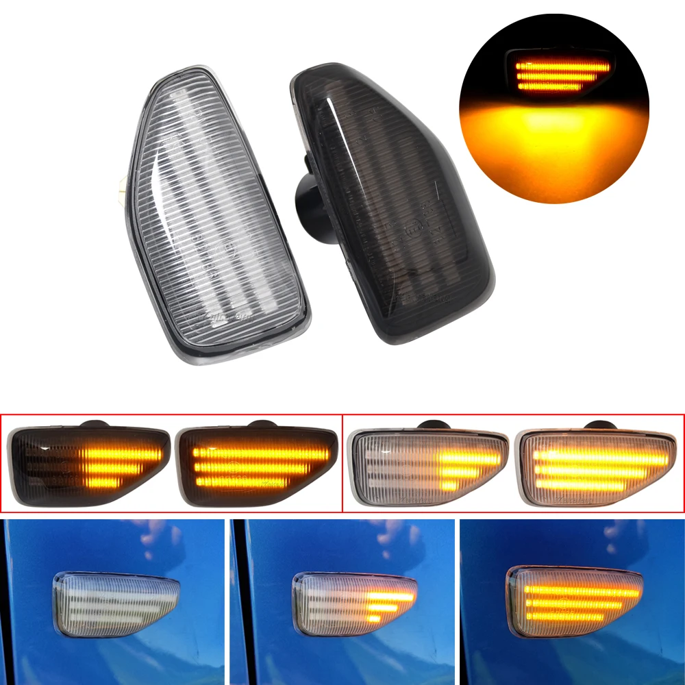 

2pcs Dynamic LED Turn Signal Light Side Marker Lamp Indicator For Dacia Sandero Logan II Renault Stepway Duster 261601801R