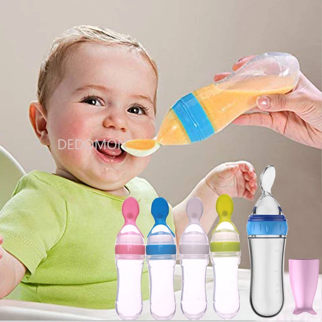 Squeezing Feeding Bottle Silicone Newborn Baby Training Rice Spoon Infant Cereal Food Supplement Feeder Safe Tableware Tools 1