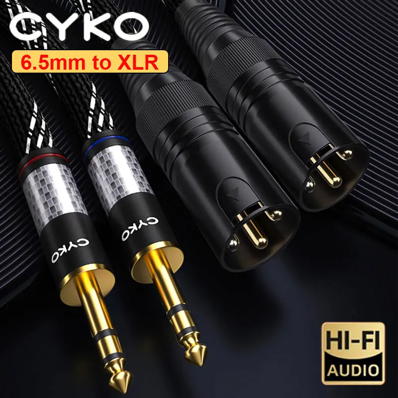 Аудиокабель CYKO Hi-Fi 6 5 мм внешний двухслойный экран 6N OFC 35 в XLR штырь-штырь для